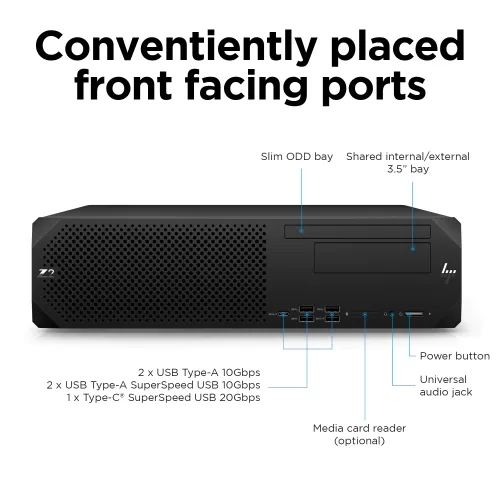 HP Z2 G9 SFF Core i7 14th Gen Workstation with NVIDIA T400 Graphics