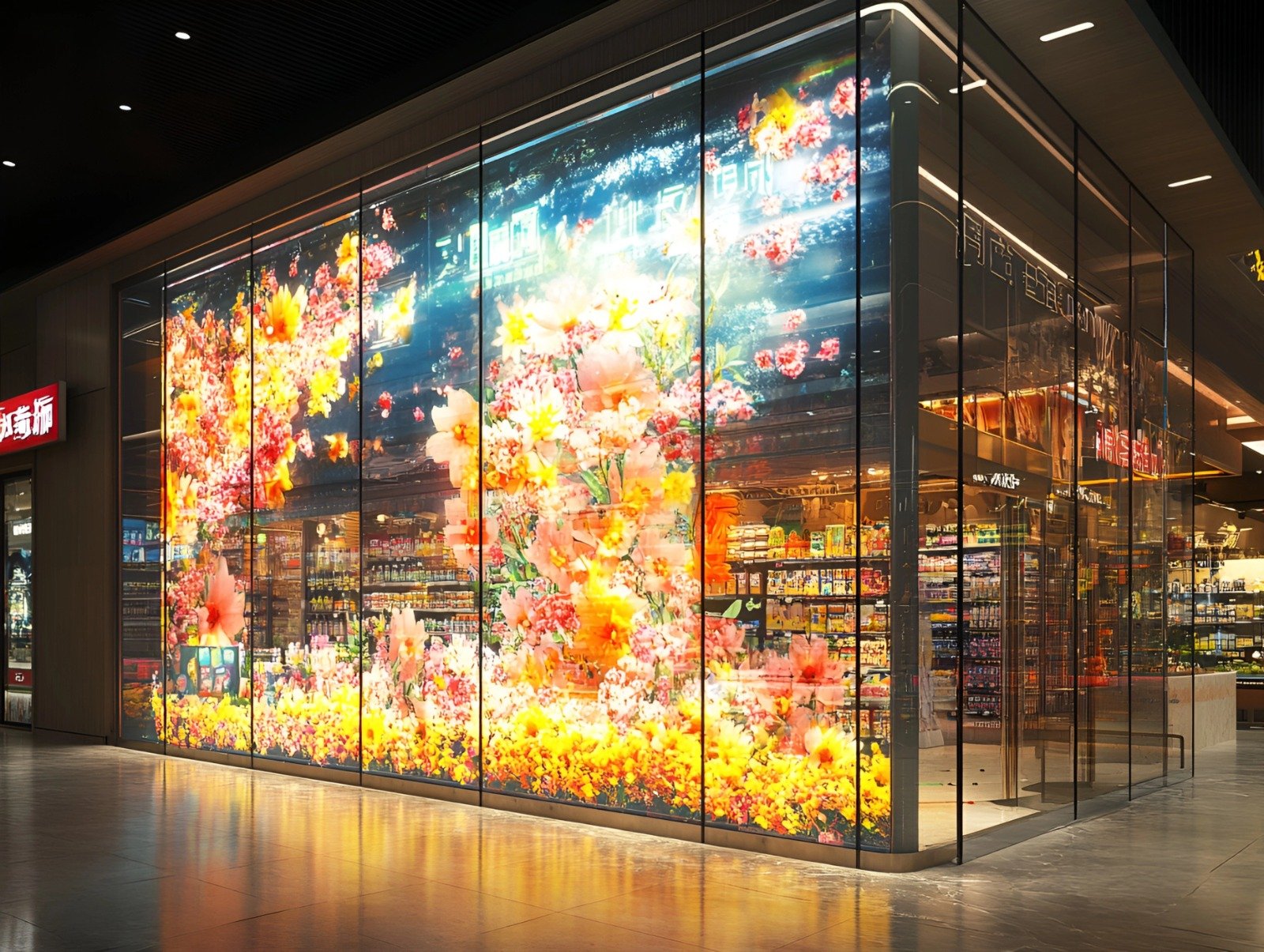 Transparent Flexible LED Film Display Screen for Glass Advertising – P10/P16/P20