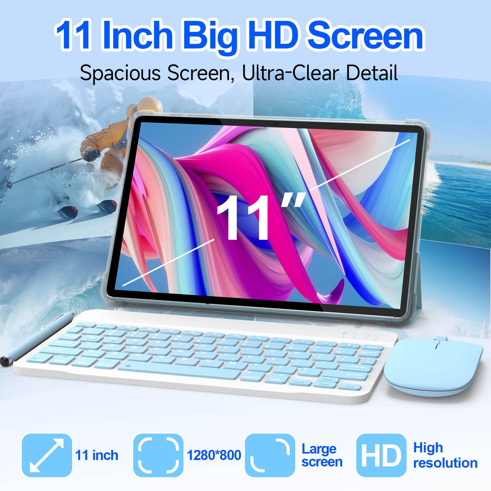Brand New 11-inch Tablet 4GB 128GB Storage 1280*800 Resolution Octa Core Android 16.0 Tablet PC for Business